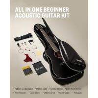Guitarra Acústica de Adulto Guitarra Cutaway 4/4 Kit Dreadnought 41 Pulgadas de Principiante con Cuerde Afinador Cejilla Sunburst - details 21