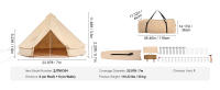 SucceBuy Tienda de campaña de lona con campana, tienda de campaña yurta para las 4 estaciones con gato para estufa, transpirable, ideal para acampar, cazar al aire libre y fiestas - details 6