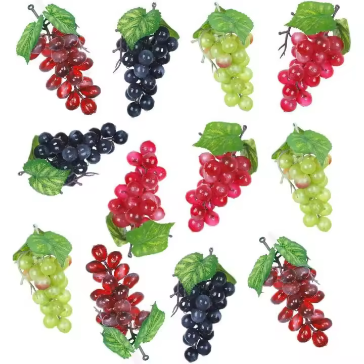 12 Uvas Artesanales Uvas Simulación Decorativas Realistas de Uvas Cruces para Vino de Boda KüChe HerzstüCk - 1