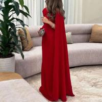 Vestido de noche elegante para mujer, cuello redondo, manga larga, retales, cintura alta, ajustado, a la moda, liso, a la cadera, primavera 2025 - details 2