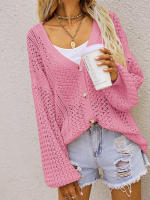 Suéteres de manga larga con cuello en V para mujer, cárdigan ligero bohemio, abrigo femenino, ropa de calle, otoño e invierno, 2023 - details 5