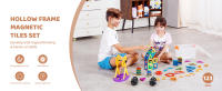 SucceBuy Azulejos magnéticos, 123 piezas para niños, juego de construcción con extras, juguetes STEM para mayores de 5 años - details 0