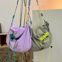 Bolso de hombro ligero de moda, bolso cruzado con letras para ir al trabajo, bolso con cordón de Color en contraste de nailon para niñas - details 9