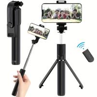 Palo de selfie inalámbrico con trípode y mando a distancia, multifuncional, material ABS, conector de audio de 3,5 mm, alimentado por batería, para teléfonos móviles, cámaras en vivo, viajes - Selección de color aleatorio, trípode de cámara |   trípode - details 2