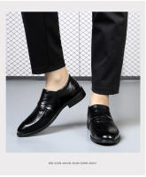 Cuero de un pedal cubierta de pie transpirable vestido de negocios de tacón plano zapatos de cuero pequeños casuales británicos - details 17