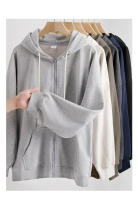 Sudadera con capucha para hombre, sudadera holgada de un solo hombro, color sólido - details 2