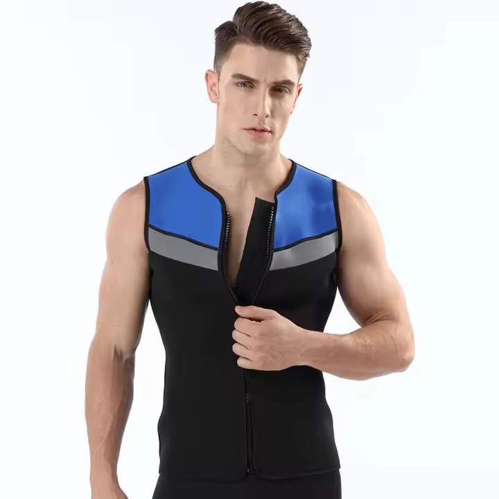 Chaleco de buceo para hombre, chaqueta sin mangas de 5MM, traje de buceo dividido, Top de protección solar, mantiene el calor, natación, surf, ropa de esnórquel - 1