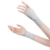 Guantes de Golf elásticos de medio dedo, guantes finos de Color sólido con protección solar, muñequera protectora Anti-UV, manoplas de seda helada para conducir - details 3