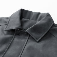 Chaqueta de Cuero Retro Sencilla de CHAIFENKO Ajuste Suelto Versátil para Otoño-Invierno - details 6