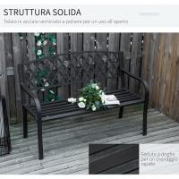 Banco de Jardín de 2 Plazas Resalto Decorativo y Soporte de Brazo para Balcón Patio Exterior - details 5