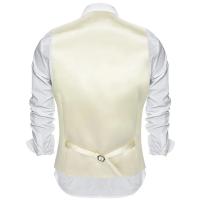 Chaleco de satén de seda sólida para hombre, chaqueta Formal sin mangas, color rojo liso, Tops informales para bodas y negocios, de diseñador, - details 11