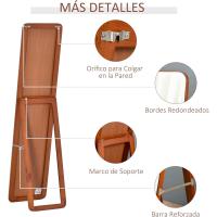 Espejo de Pie Rectangular Moderno de Madera de Pino Versátil para Uso en Pasillo, Dormitorio, Sala de Estar 37x43x156 cm - details 6