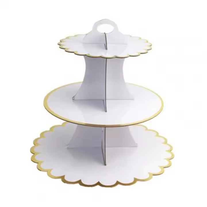 Bandeja de servicio de 3 niveles, torre para cupcakes, soportes para magdalenas para fiestas, boda, cumpleaños, Baby Shower, decoración de fiesta de té - 1