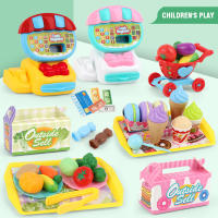 Mini supermercado caja registradora casa de juegos, cocina de simulación, postre, verduras, juego de carrito de compras, regalos de Navidad para niños, Juguetes - details 0