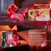 Vibrador Juguetes sexuales para adultos para mujeres - Vibradores de empuje de lengua 4 en 1 Consolador Juguetes sexuales de rosa con 10 lamiendo el clítoris y 10 modos de vibración, estimulador del clítoris del punto G, herramientas de placer para juegos - details 8