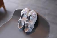 Zapato de cuero para niños, zapatos de princesa dulces para niñas con pajarita de diamantes de imitación, zapatos versátiles de moda para niños con tacones para fiesta - details 6