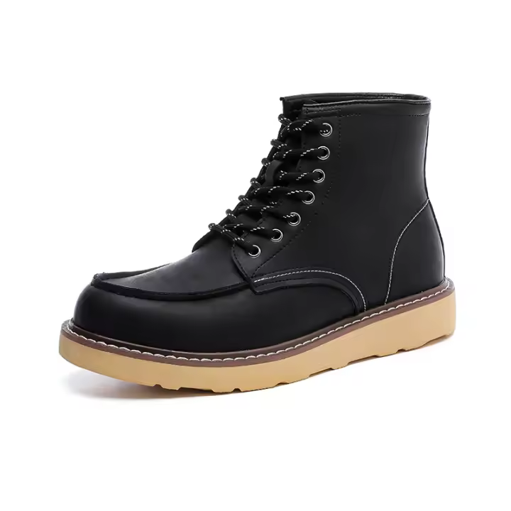 Botas de herramientas para hombres al aire libre ayuda media zapatos de cuero de estilo británico cuero genuino - 1