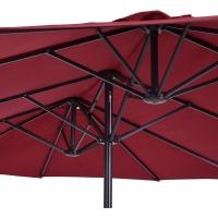 Parasol Doble para Jardín Sombrilla Gigante Anti UV con Manivela Tamaño 4,55x2,65x2,38 m Color Gris - details 17