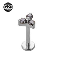 Pendientes de titanio G23 para mujer, Piercing Labret, flor de circón, Ópalo, 16G, F316, 2 piezas, nuevo, 2023 - details 5