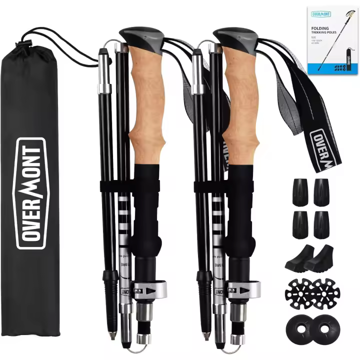 Palos de Senderismo Ultraligeros de Carbono Ajustables para Senderismo y Alpinismo 105-125CM - 1