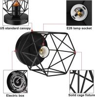 Lámpara de Techo Goeco Semiempotrada para Cocina Pasillo Material de Hierro Iluminación Vintage Estilo Tradicional Fuente de Luz de Bombillas Incandescentes Montaje en Techo - details 1