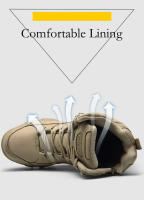 Botas tácticas militares impermeables para hombres, zapatos de seguridad para el trabajo, escalada, senderismo, botines al aire libre, desierto - details 5