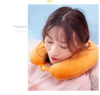 Almohada de felpa en forma de U para niños y adultos, almohada de protección para el cuello con dibujos animados, para conducir, viajar, estudiantes, almuerzo, cojín para siesta - details 12