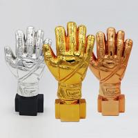 Guantes de Golfista de Resina Dorados Trofeo de Fútbol de 26cm Regalo Personalizable para Fanáticos - details 1