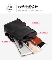 Mochilas de negocios impermeables para hombre, bolso para portátil de cuero PU, gran capacidad, carga USB, bolsa de viaje a la moda - details 6