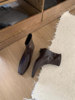 Versión coreana de versátil tubo corto botas delgadas nueva con falda botas cortas de tacón grueso zapatos franceses de mujer - details 6