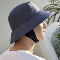 Sombrero de cubo para acampar a la moda Simple, Color sólido, a prueba de viento, sombrero de playa para exteriores, protección UV, gorra con protección solar transpirable para senderismo - details 8