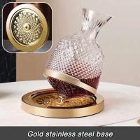 Botella giratoria de 360 ​​grados, lujoso recipiente de fondo cónico de vidrio sin plomo de 1500ml, soberanía del alcohol, regalo suave y rápido - details 4