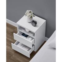 Mesita de Noche con Iluminación LED Ajustable, Mesa Auxiliar con Cajones, Cajonera, para Dormitorio, Sala de Estar, Estilo Moderno, Blanco Nube LET834W01 - details 1