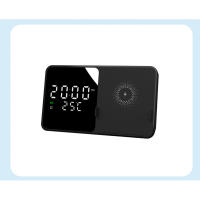 Estación de carga inalámbrica, soporte de cargador seguro rápido, temperatura de tiempo y función de reloj despertador 3 en 1, m - details 1
