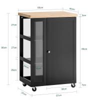 Carrito Auxiliar de Cocina Tres estantes y una Puerta 60x40x90cm Blanco FKW75-WN ES - details 12