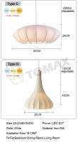 Tomaxin Lámpara colgante de seda LED 60CM Estilo wabi-sabi para dormitorio B&B restaurante sala de estar hotel Metal 220V Interruptor otros - details 12