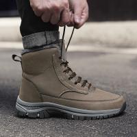 Botas De Invierno Con Piel Antideslizantes Impermeables Para Hombre Botas De Nieve Alta Top Microfibra Cuero Sintético Lining De Plush - details 16