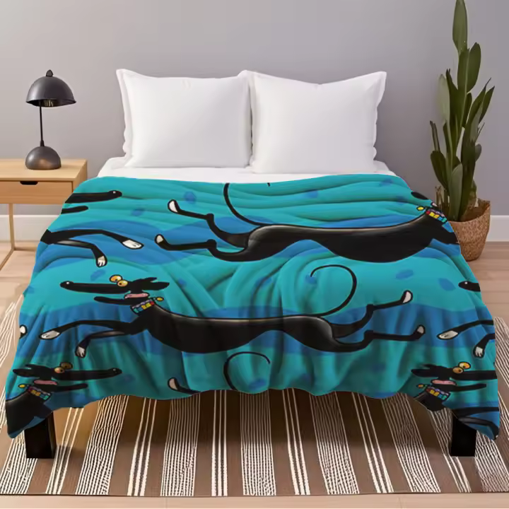 Manta de Cama de Franela Contemporánea Chic Funda de Dulche Griffon Resistente a Arrugas - 1