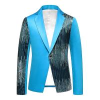 Blazer de lentejuelas con estilo para hombre, Chaqueta de traje ajustada, abrigo - details 8