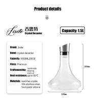 Botella de vidrio sin plomo, lata de vino tinto con aireador incorporado, accesorio para botella rápida - details 5