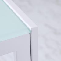 Mesa de comedor de cristal rectangular para 4-6 personas con patas de metal multifuncional para cocina/salón 120x60x75 cm negro - details 16