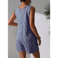 Moda de Primavera-Verano para Mujer 2025 Chaleco Sin Mangas a Rayas en Contraste Informal Pantalones Cortos de Mono Multicolor Opcional - details 16