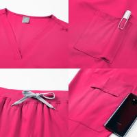 Muchos colores, conjuntos de uniformes para enfermería con cuello en V para mujer, uniforme médico morado menta, pantalones de pierna para correr, conjuntos de enfermeras médicas - details 5