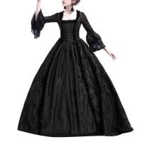 Elegante Vestido de Corte de Palacio con Cuello de Encaje Vestido de Reina Medieval para Fiesta de Halloween - details 15
