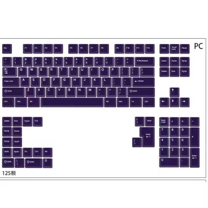 Llama roja dragón tecla PBT sublimación de cinco lados + PC transparente doble hechizo rojo transparente adecuado para teclado mecánico eje magnético (teclado no incluido) - 1