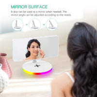 ORIA-reloj despertador Digital inalámbrico, estación de carga con luz nocturna de ambiente RGB, espejo LED, el más nuevo - details 4