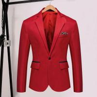 Chaqueta de Traje Elegante para Hombres Estilo de Negocios Formal Ajuste Delgado Botón Único - details 1
