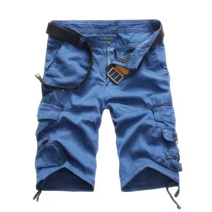 Pantalones cortos de algodón informales de camuflaje para hombre, ropa de marca, cómodos, sin cinturón, verano - 1