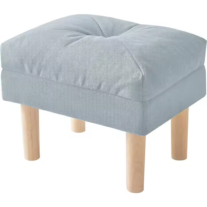 Taburete Otomana, Taburete para Sofá para Cambiar Zapatos con 4 Patas de Madera, Taburete Bajo, Tapizado Taburete Reposapiés, 40 × 29 × 32CM, Beige - 1