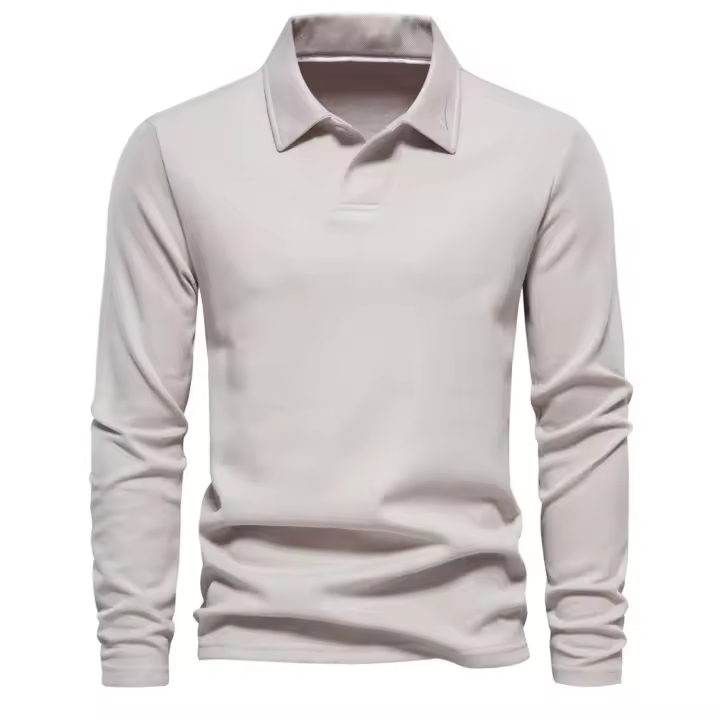 polos hombre manga larga ropa hombre día del padre Nuevo bordado Polo de manga larga para hombres Cuello vuelto Hombres Casual Negocios sociales Polos Camisa de golf de lujo Hombre - 1